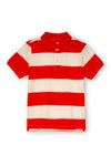 Boys Stripes Polo Orange & White - 584