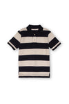 Boys Stripes Polo White & Blue - 582