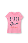 Girls Beach hair T-Shirt Pink-813